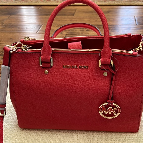 🆕Michael Michael Kors Sutton Medium Satchel (color watermelon) - Picture 4 of 12